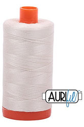 Aurifil Mako 50wt Cotton 1300 m 1422 yd. spool - 2309 Silver White